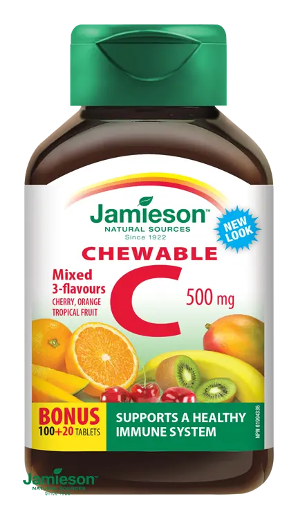 3613_JAMIESON VITAMIN C 500 MG 3 OVOCNE PRICH. 120 TABLET